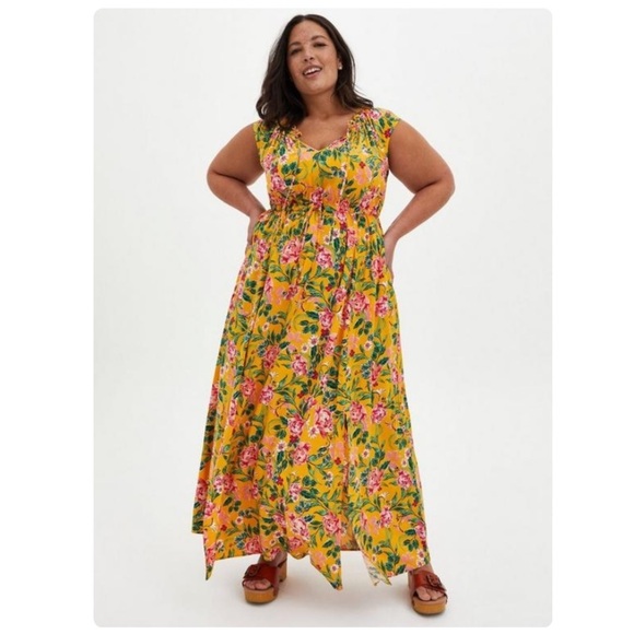 TORRID NWT Maxi Challis Tie-Front Dress - Picture 1 of 6